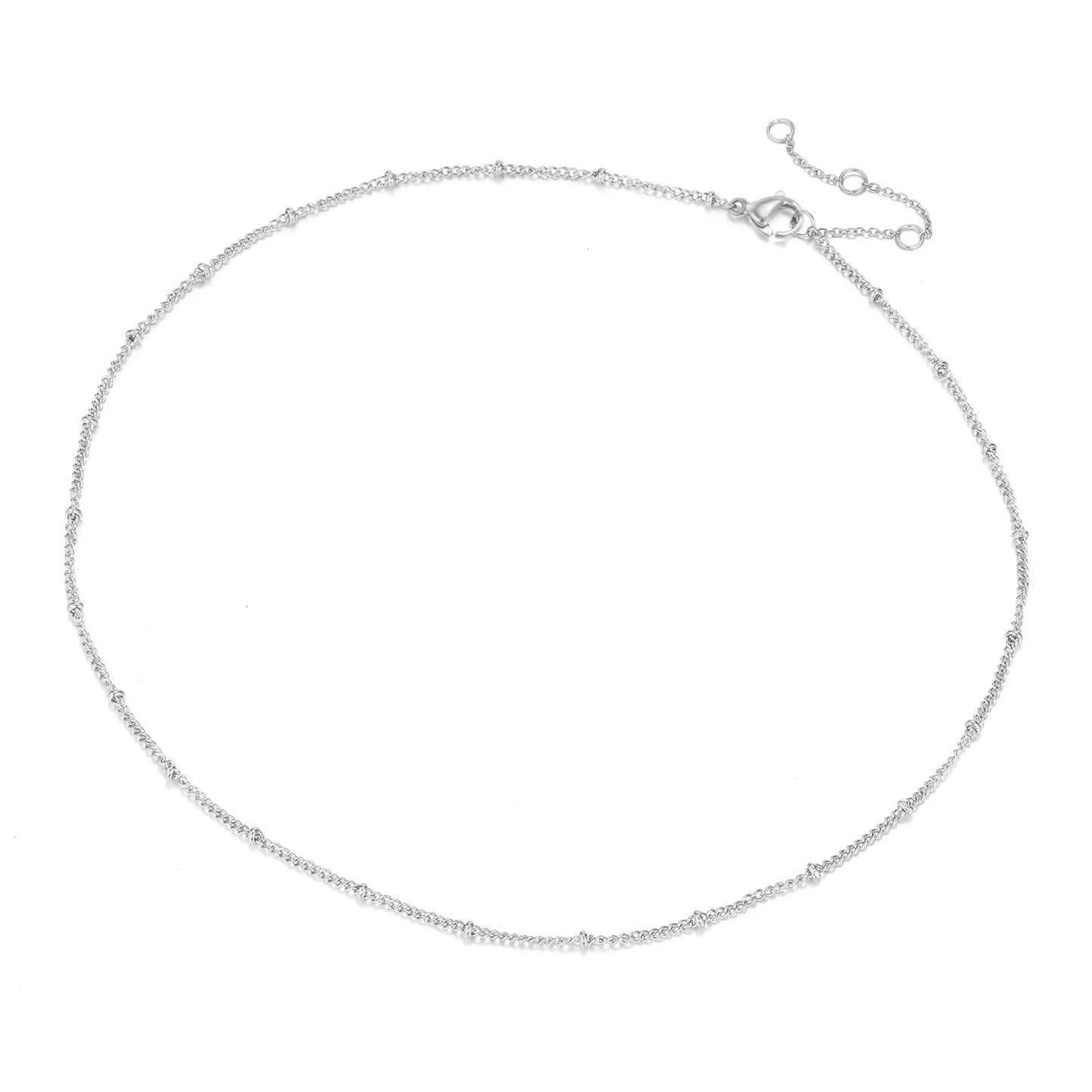 CARLIDANA Dainty Gold Color Layered Chain Women Non Tarnish Ladies Stainless Steel Beads Chain Necklace Jewelry