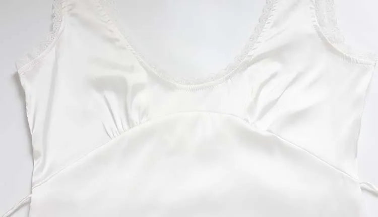 Ahagaga Eelgant Women Dresses Solid Satin Deep V-Neck Lace Up Patchwork Sweet Regular Causal Sheath Party Female Vestidos Robes