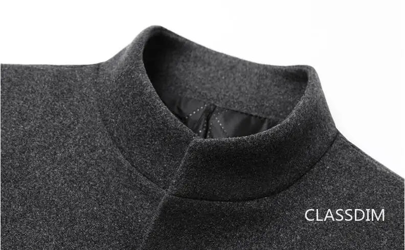 Men Long Trench Coats Cashmere Winter Jackets Wool Blends New Autumn Winter Coats Male Business Casual Trench Coats Size 4XL