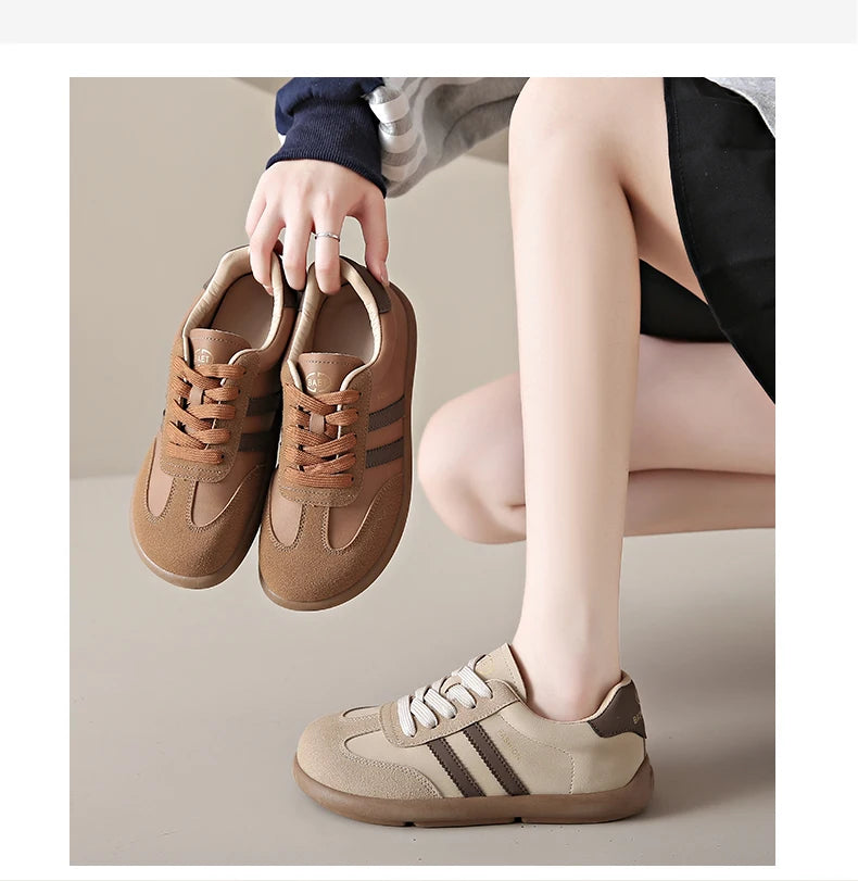 2025 New Autumn/Winter Women's Shoes Comfortable Casual Shoes College Style Wide Toe Soft Flat Shoes Outdoor Casual Sports Shoes