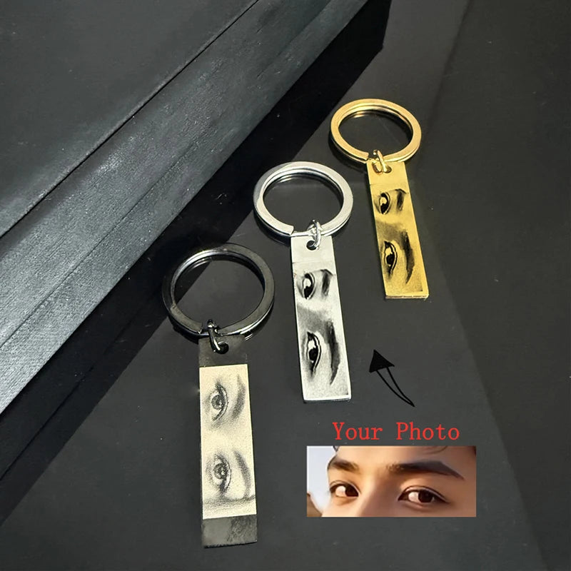 Personalized Customized Eyes Photo Stainless Steel Bracelets With Photo Laser Engraved Eyes Luxury Men's Bracelets Custom Gifts