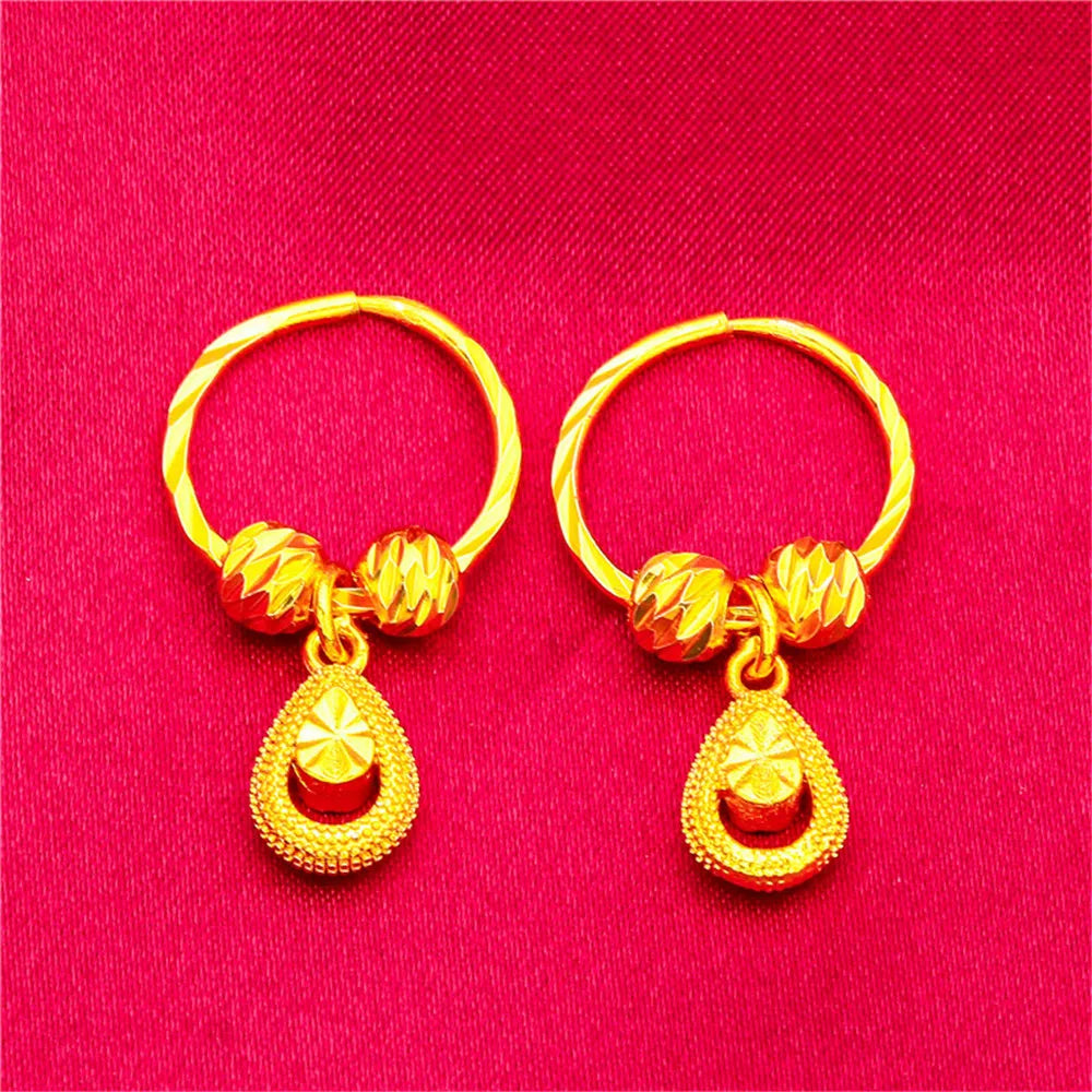 ANIID Heart Earrings 24K Gold Color Hoop Earrings for Women Nigerian Designer Earrings Party Wedding Jewelry Wholesale Gift