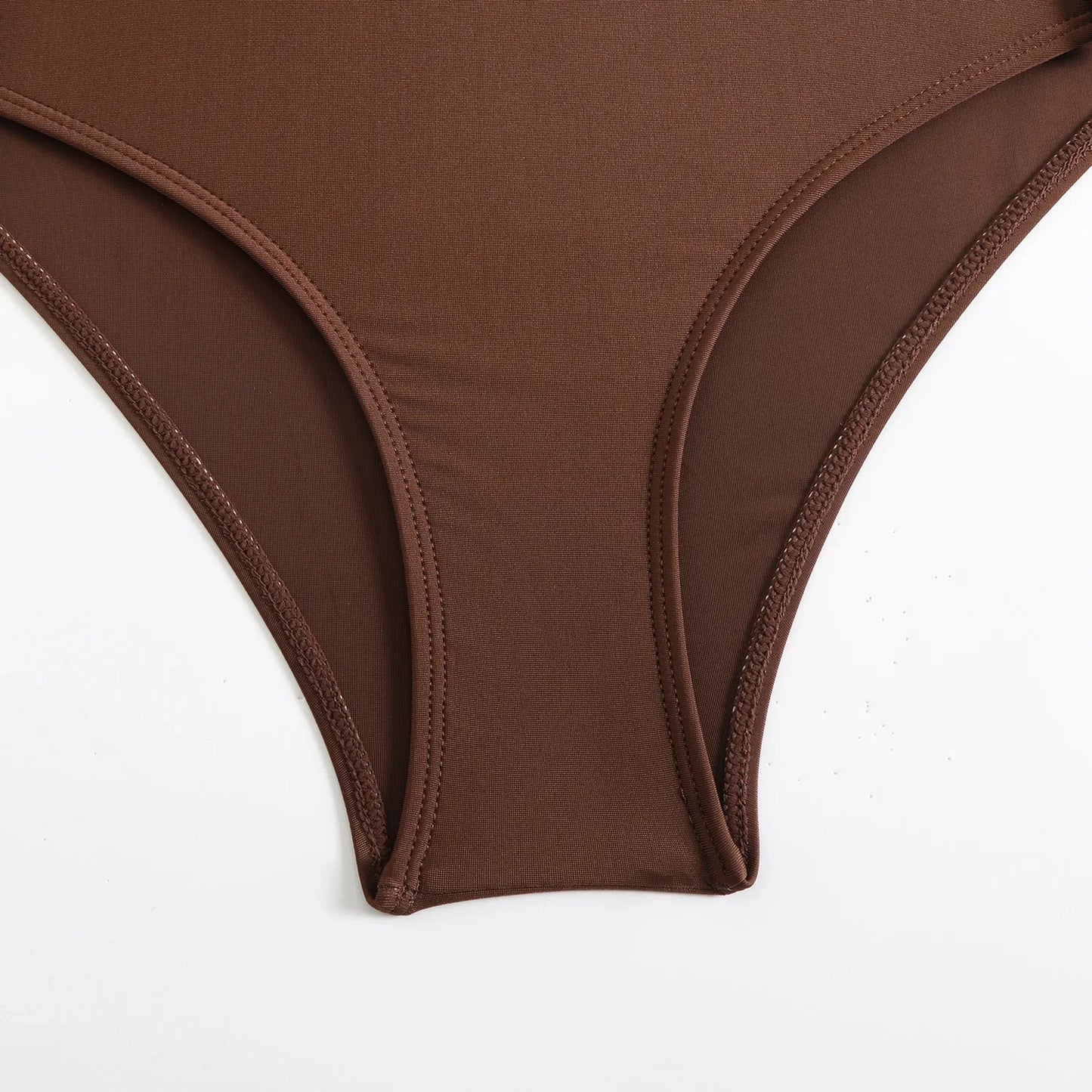 Fashionable Pure Color Nylon Fabric Bikini Set Sexy Two-Piece Swimsuit Drawstring Design Separate Top And Bottom for Women