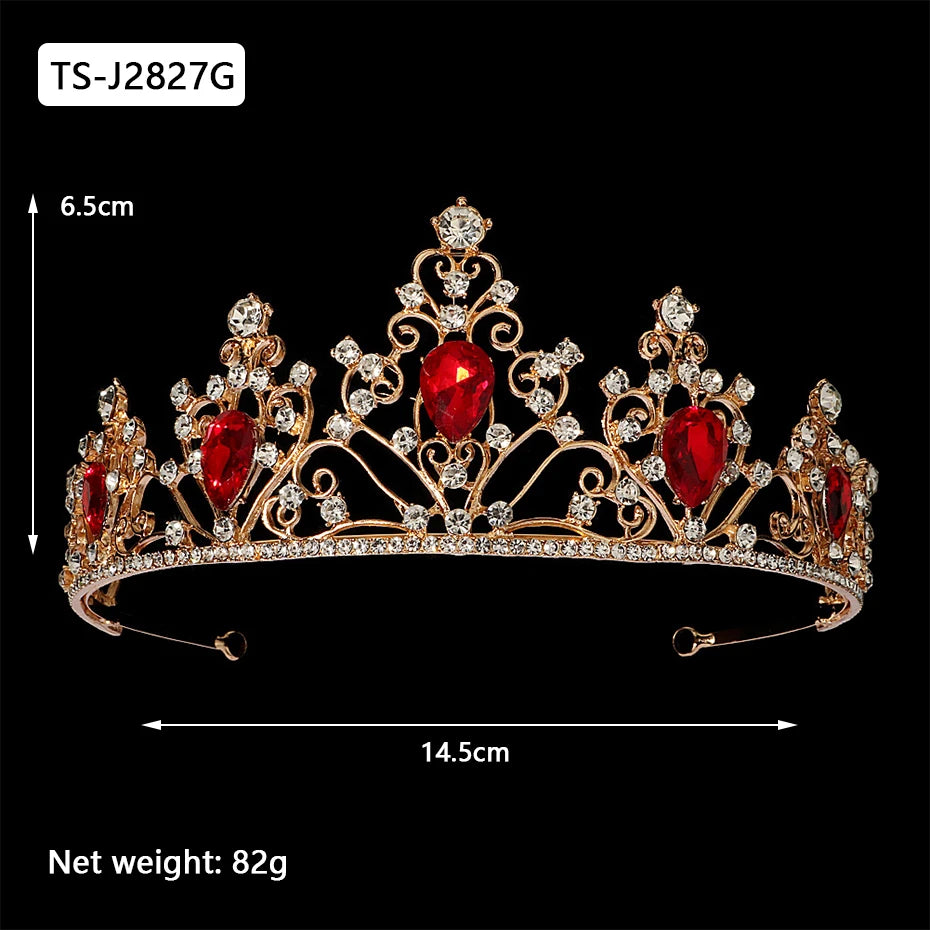 Gold Color Tiaras and Crowns for Women Wedding Bridal Hair Accessories Pearl Rhinestone Headpiece Bride Headdress Prom Jewelry