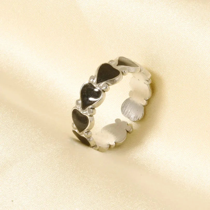 Elegant Ring Enamel Stainless Steel Rings For Women Men Accessories Flower Plant Jewelry Open Adjustable Real Gold Plated Bagues