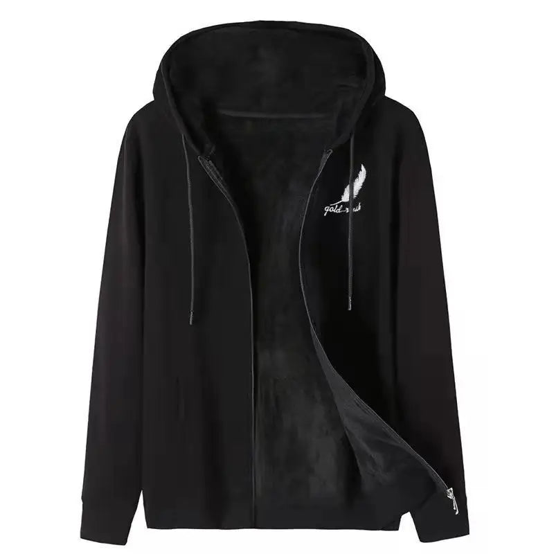 Men's Sherpa Lined Zip Hoodie Heavyweight, Winter Fleece Jacket S-5XL, Oversized Pullover Coat with Hood for Cold Weather