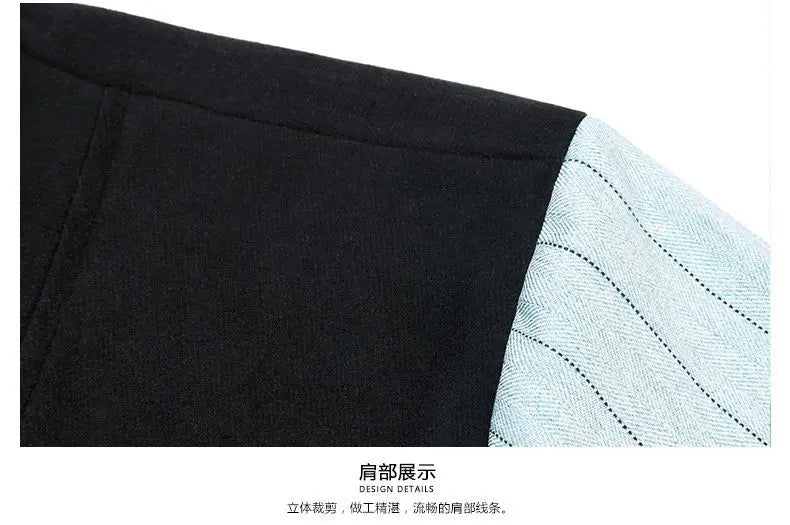 Fake Two Pieces Men Polo Shirts Turn-down Collar Striped Patchwork Business Casual Thermal Long Sleeve Comfortable Knitted Tops