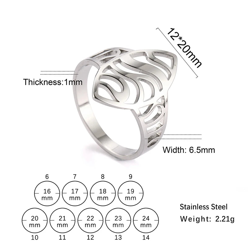 Stainless Steel Hollow Peach Heart Rings For Women Propose Engagement Wedding Ring Vintage Jewelry Anillos Valentine's Day Gift