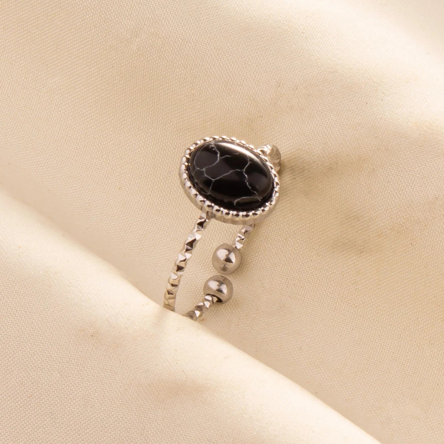 5PCS Boho Turquoise Rings Hippie Stainless Steel White Gemstone Adjustable Rings Women Girls Gift Knuckle Rings Bohemian Jewelry