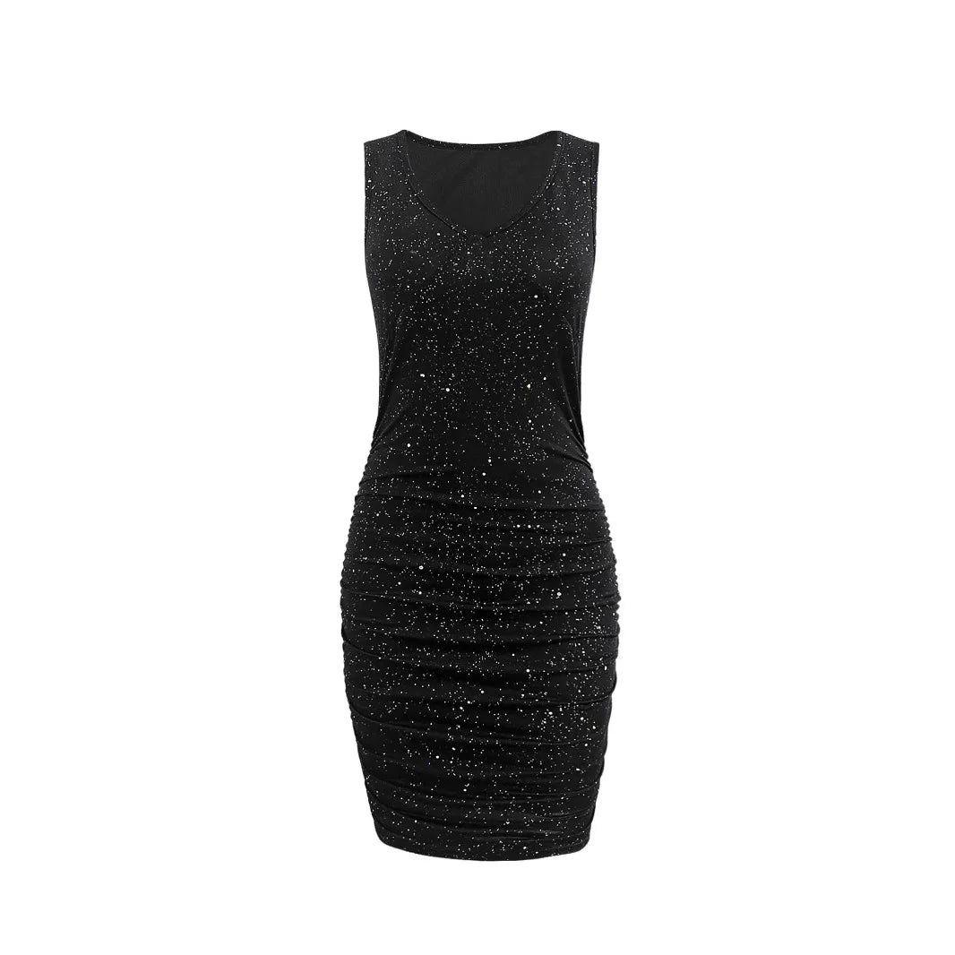 Summer Women's Sleeveless Dress Solid Color Slin Fit Package Hip Dress For Women Sexy Spice Girl Bag Hip Dress