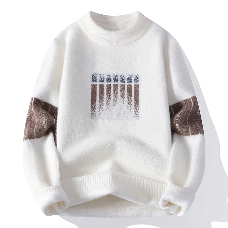 New Winter Tops Handsome Pullover Men Korean Harajuku Mens Christmas Sweaters Grade Luxury Thick Warm Sweater