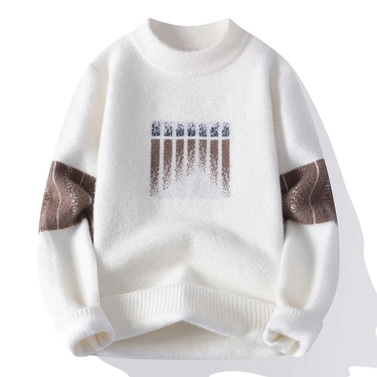 New Winter Tops Handsome Pullover Men Korean Harajuku Mens Christmas Sweaters Grade Luxury Thick Warm Sweater