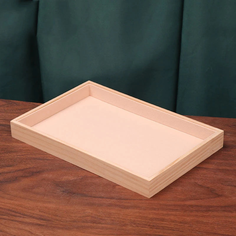 Fashion Wood Jewelry Tray Storage Trays Pendant Necklace Bracelet Earrings Ring Display Plate Desktop Drawer Sundries Organizers