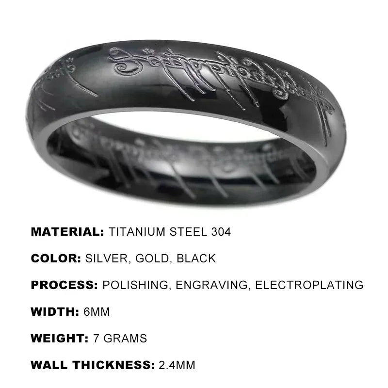 Stainless steel Language Rings for Unisex Fashion Accessories Jewelry