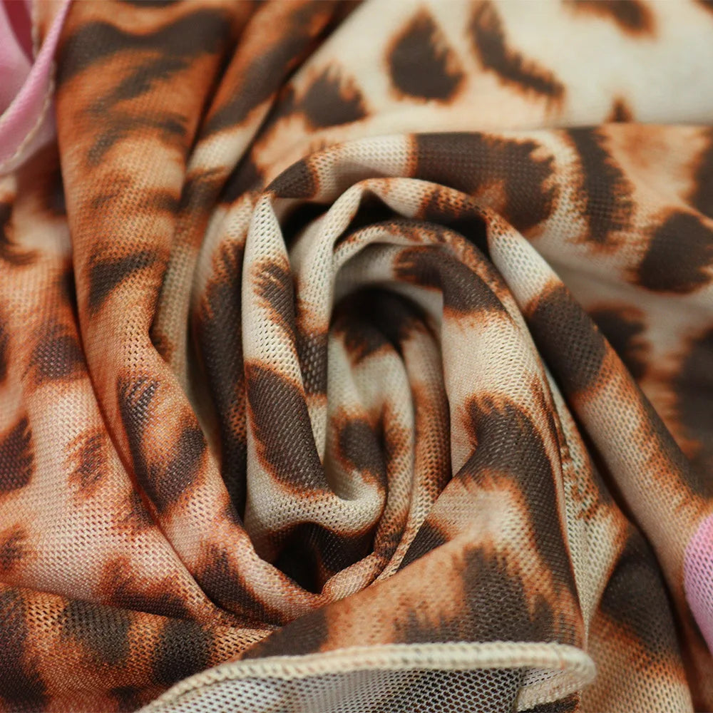 CM.YAYA Women Floral Leopsrd Printed Sleeveless High Side Split Long Maxi Dress 2025 Skew Collar Sexy Birthday Party Dresses