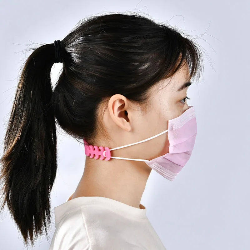 10pcs Mask Holder Adjustable Anti-slip Silicone Mask Strap Buckle Ear Grips Extension Hooks Face Mask Ear Protection Artifact