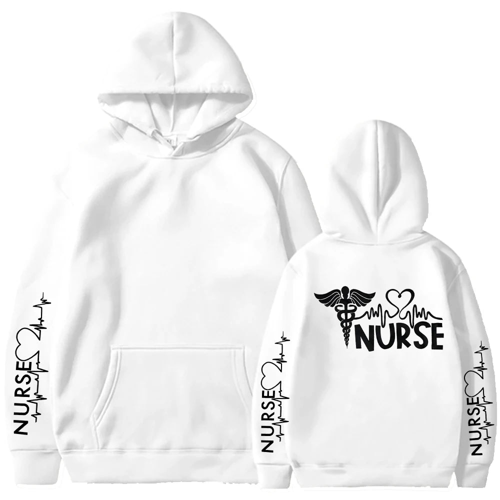 Women's Sweatshirts Fashion Nurse Graphic Y2k Hoodie Long Sleeve Pullover Outerwears Aesthetic Harajuku Hooded Female Clothing