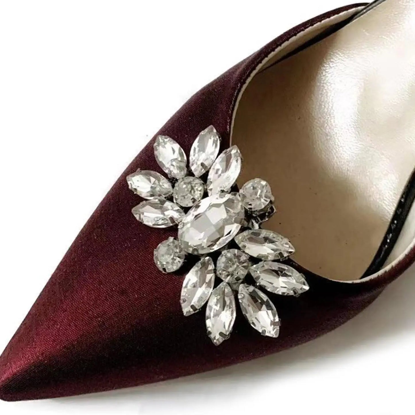 1PC Removable Lady Shoe Clips Wedding Bride Shoes Decoration Women High Heel Charms Jewelry Rhinestones Crystal Shoes Decoration