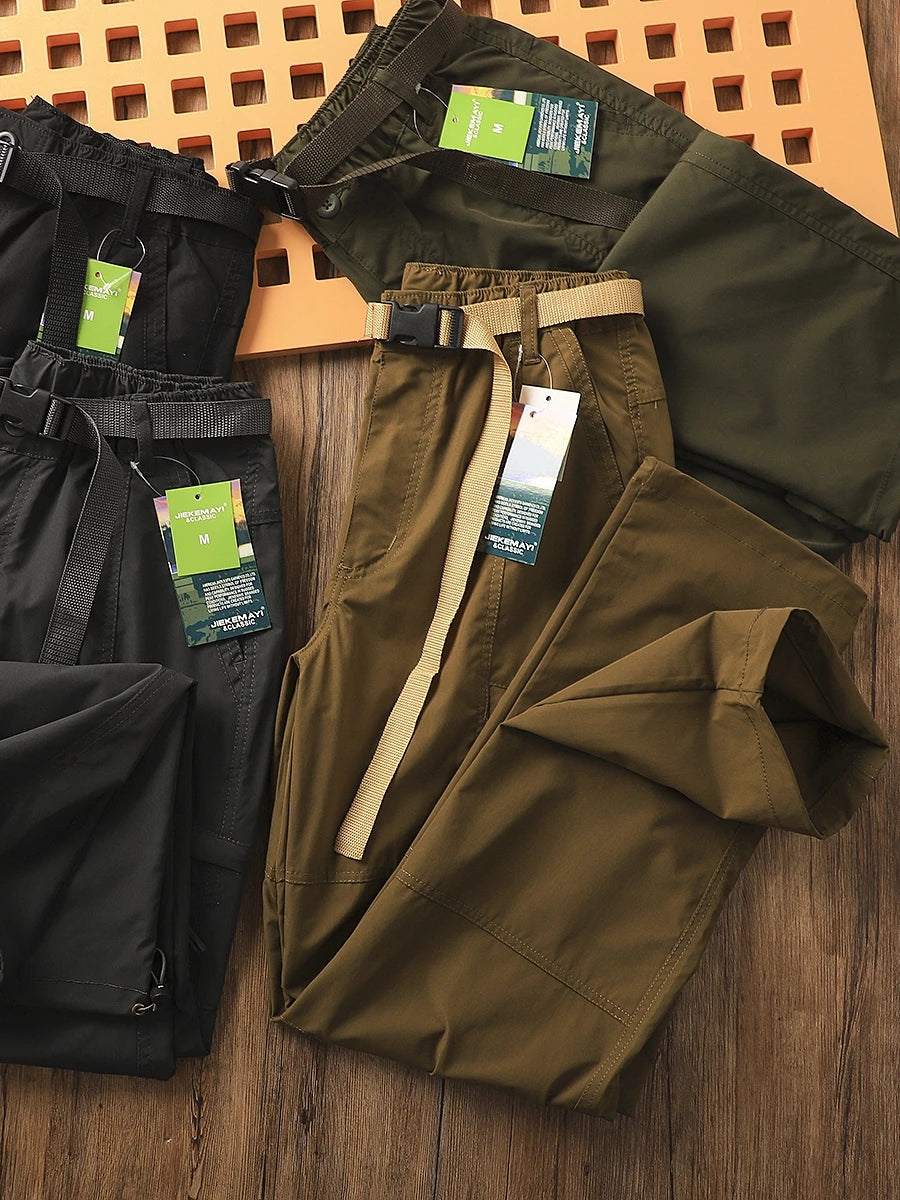 Outdoor Men's Windproof Waterproof Hiking Sports Loose Straight Multibag Workwear Casual Long Trousers Faionable Urban Sle