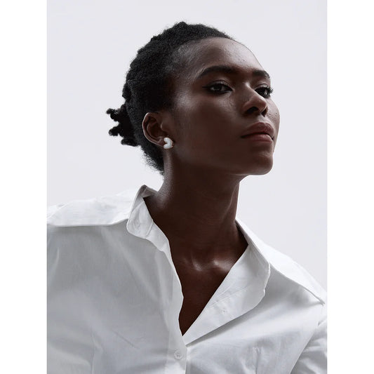 Yhpup Exquisite Stainless Steel Natural Shell Heart Love Chic Stud Earrings for Women Gold Color Fashion Charm Jewelry Bijoux