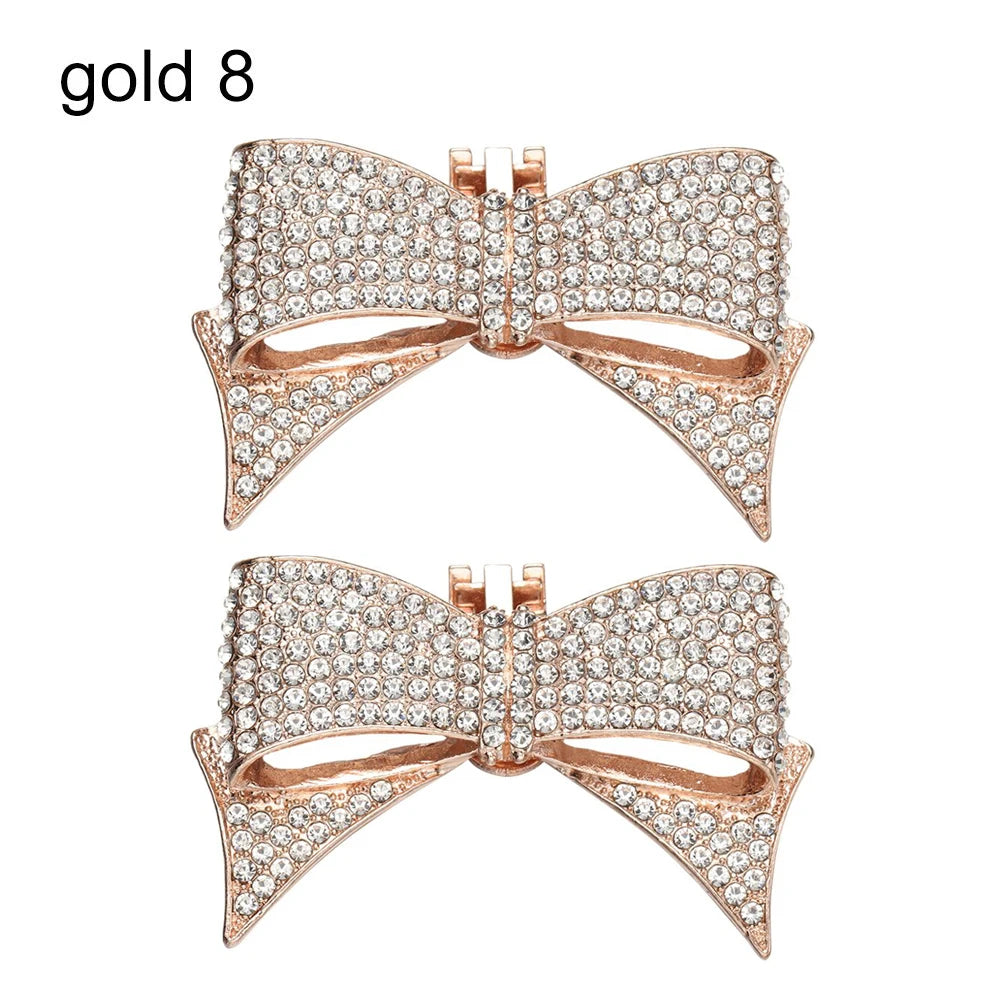 1Pair Detachable Shoes Decorations Shiny Crystal Shoes Clip Charm Buckle Rhinestone Brooch Women Bag Pendant Bride Accessories