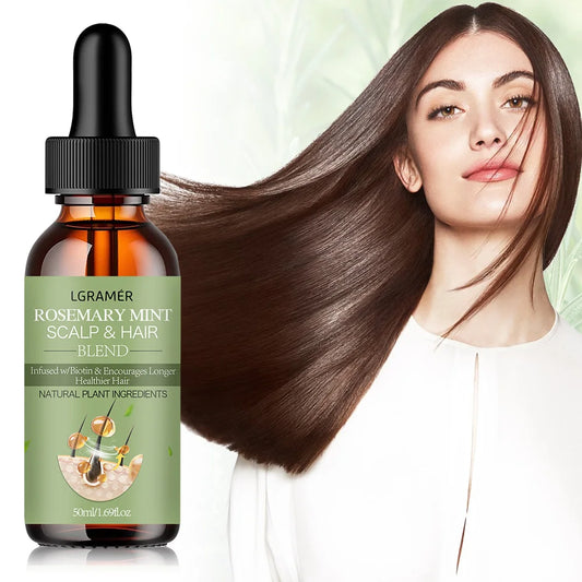 Hair Growth Essential Oil Rosemary Mint Hair Strengthening Oil Nourishing Treatment for Split Ends Dry Organics Hair Care Oil