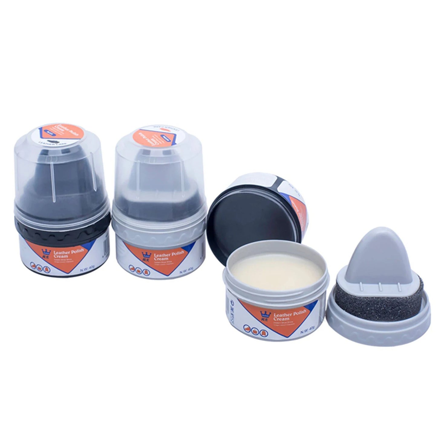 Leather Shoes Care Kit with Sponge Shoe Brush Shoe Cleaning Kit including Shoe Polish Cream for Leather Shoes Bags Maintenance