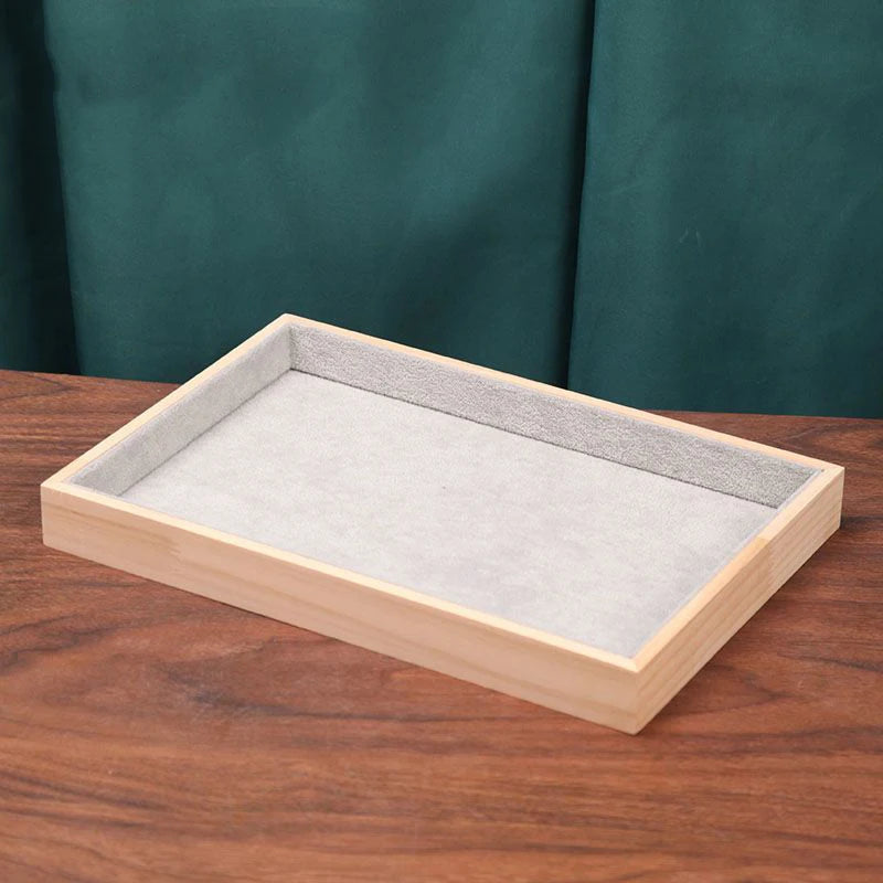 Fashion Wood Jewelry Tray Storage Trays Pendant Necklace Bracelet Earrings Ring Display Plate Desktop Drawer Sundries Organizers