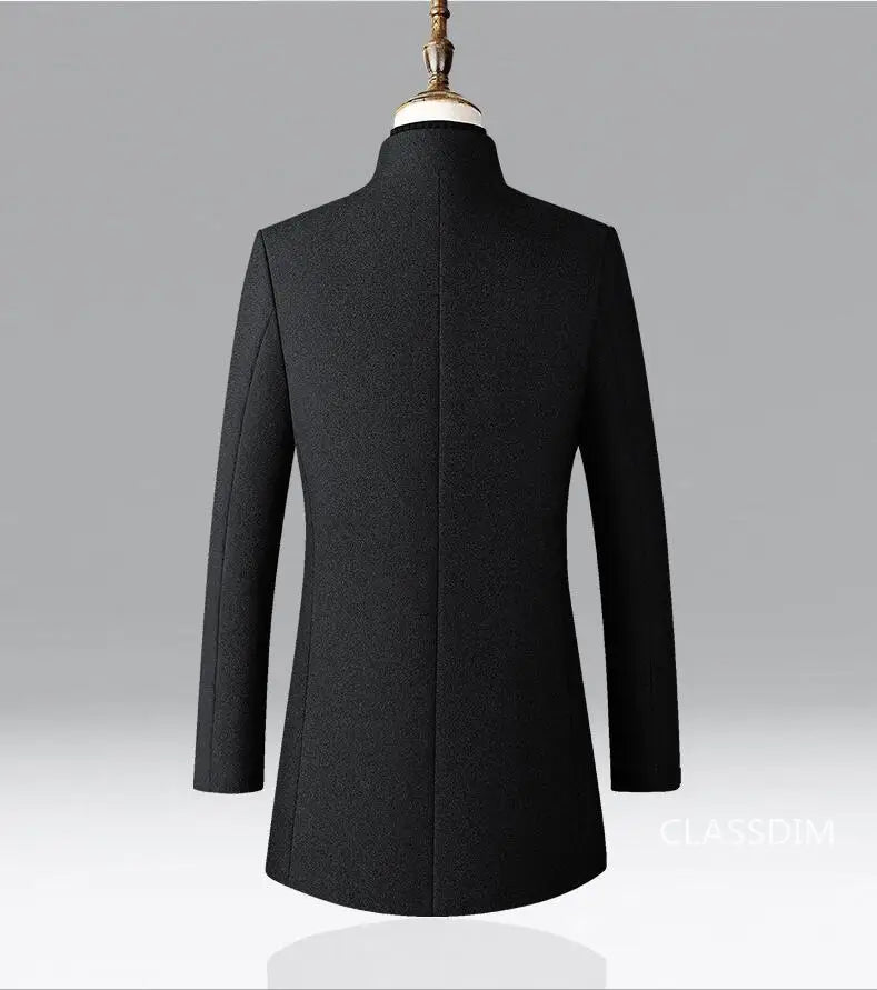 Men Long Trench Coats Cashmere Winter Jackets Wool Blends New Autumn Winter Coats Male Business Casual Trench Coats Size 4XL