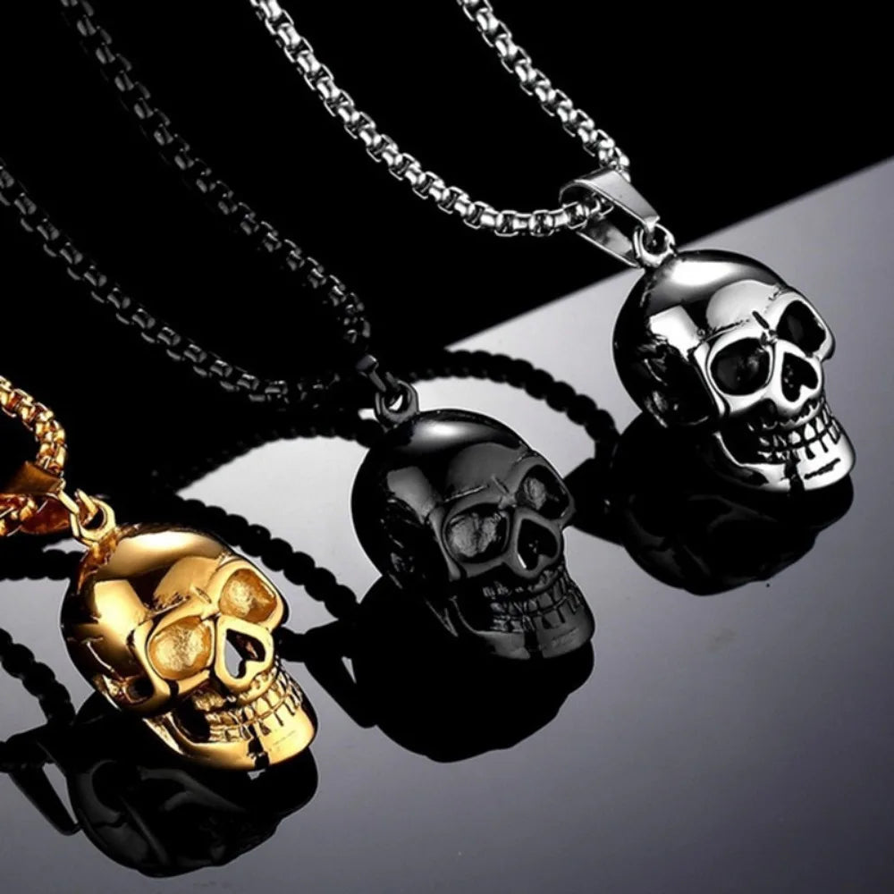 New Europe and The United States Personality Skull Pendant Necklace Men's Trend of Fashion Punk Hip-hop Men's Necklace Jewelry