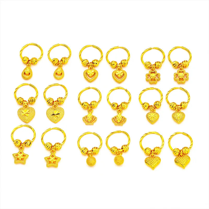 ANIID Heart Earrings 24K Gold Color Hoop Earrings for Women Nigerian Designer Earrings Party Wedding Jewelry Wholesale Gift