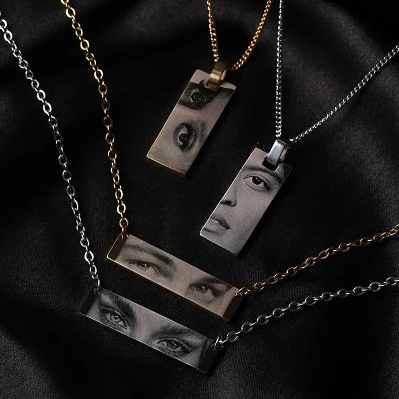 Personalized Customized Eyes Photo Stainless Steel Bracelets With Photo Laser Engraved Eyes Luxury Men's Bracelets Custom Gifts