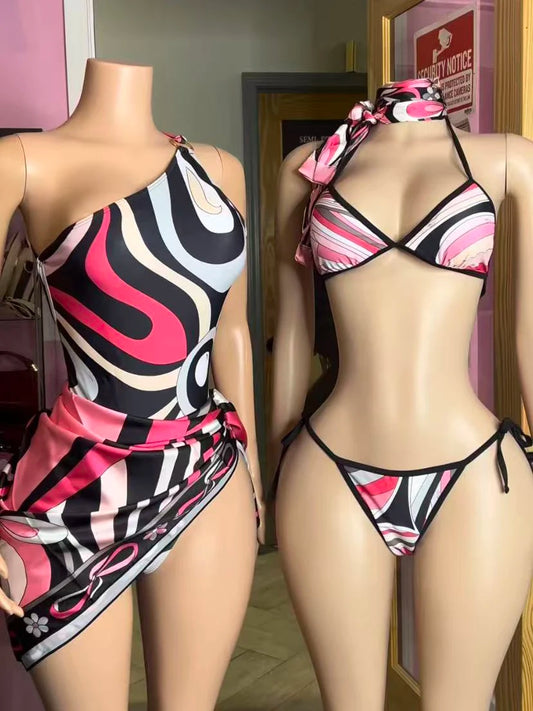 Luxury Design Women's Scarf Bikini Sets Letter Signature Logo Designer Brand Lady Headband Swimsuits