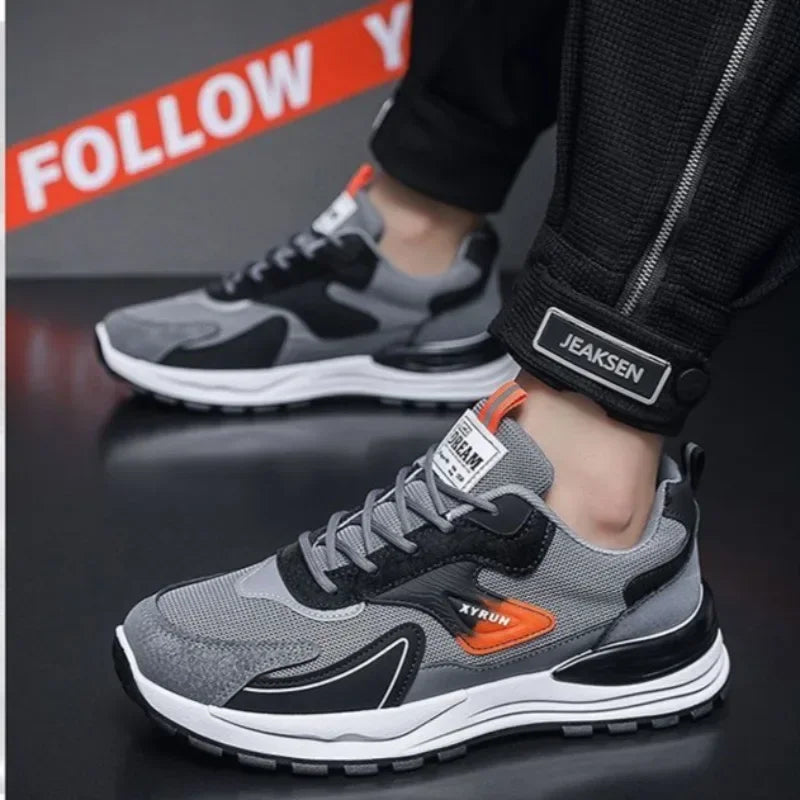 Fashion Men's Shoes Mesh Breathable Casual Sneakers Lace Up Comfort Running Shoes for Men Luxury Tennis Shoes Zapatillas Hombre