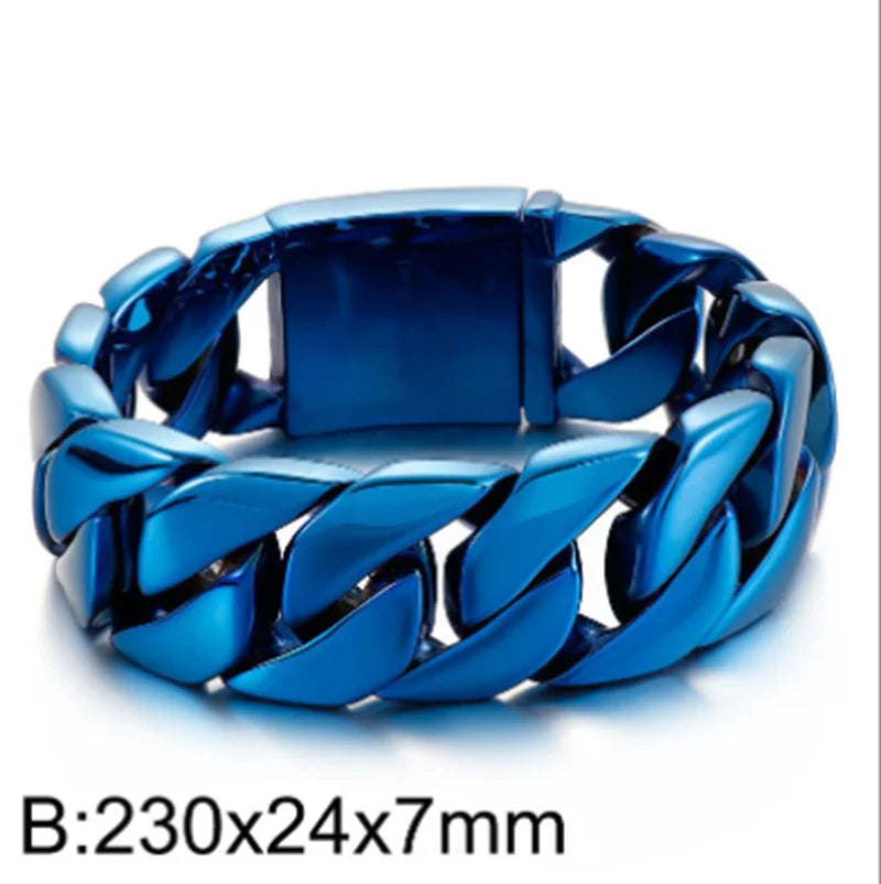 24/25/26mm Thick Link Chains Cuban Bracelets For Men Puk Stainless Steel Material Big Wide Fashion Hand Jewelry Party Gifts