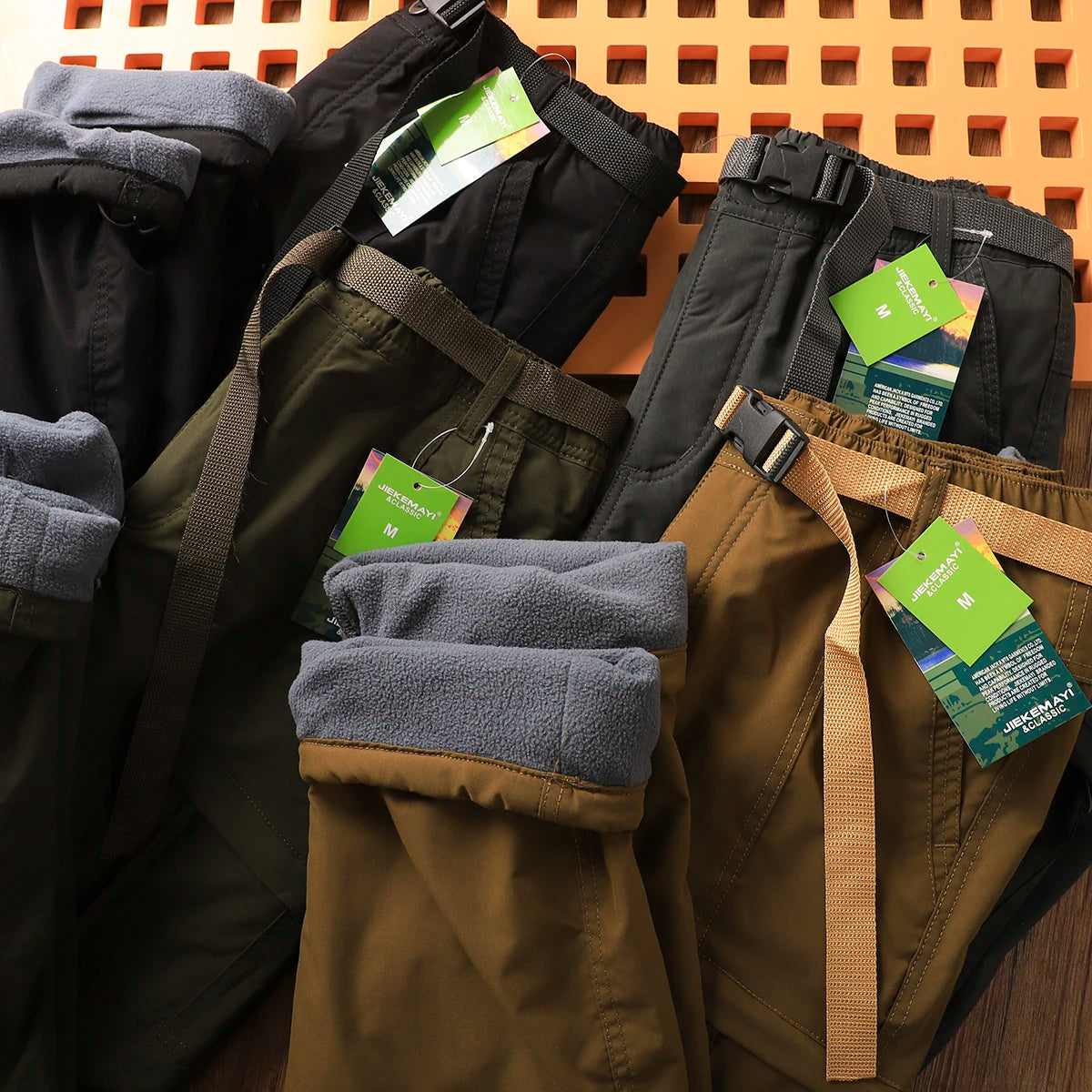 Outdoor Men's Windproof Waterproof Hiking Sports Loose Straight Multibag Workwear Casual Long Trousers Faionable Urban Sle