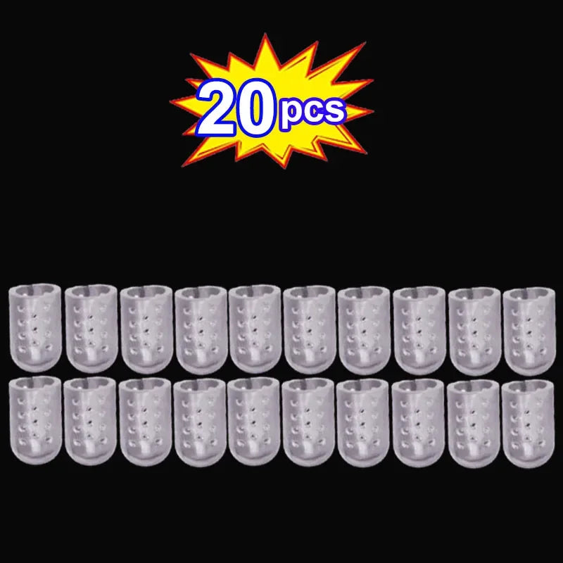 10/50pcs Transparent Silicone Toe Covers Women Gel Little Toes Protector Tube Foot Care Finger Caps Elasticity Prevents Blisters