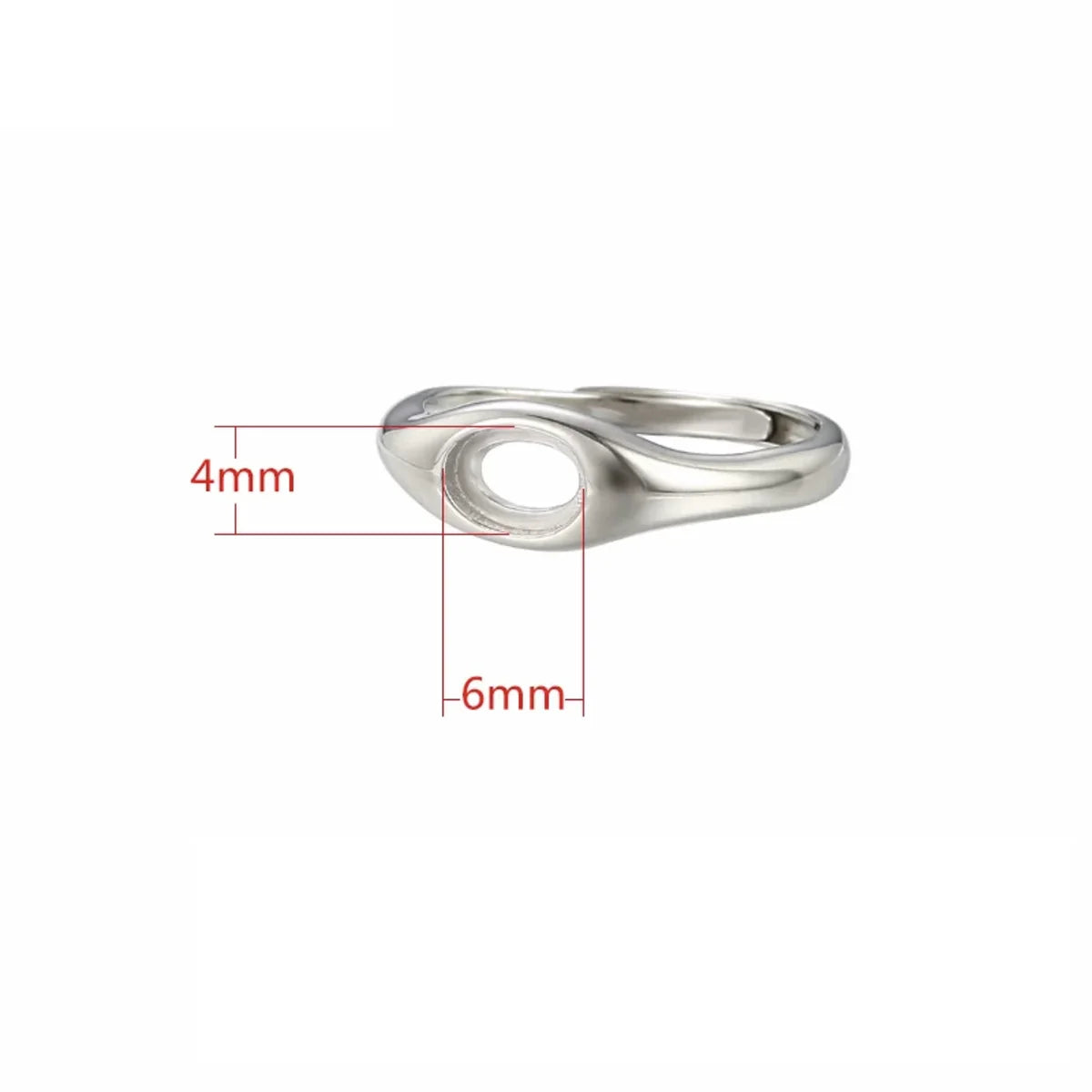 Adjustable Ring Blank Fit 7X9/8X10/10X12mm Oval Glass Cabochons Cameo Tray 925 Silver DIY Rings Setting Jewelry Making
