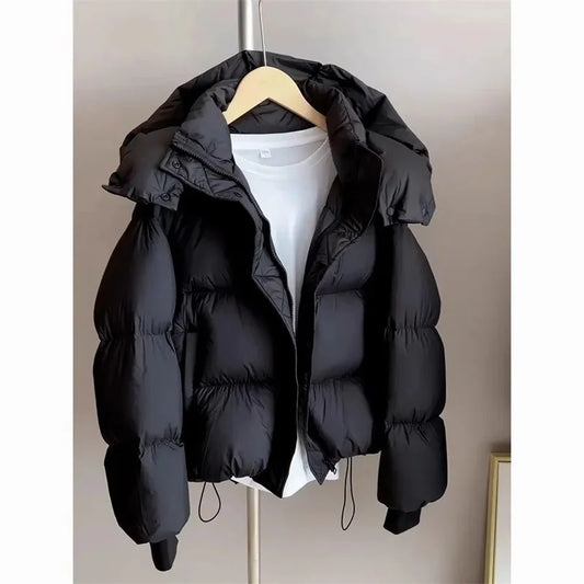 Women's Thickened Cotton Jacket Bread Style Warmth Outerwear Loose Fit Winter Top Korean Style Thickened Cotton Coat