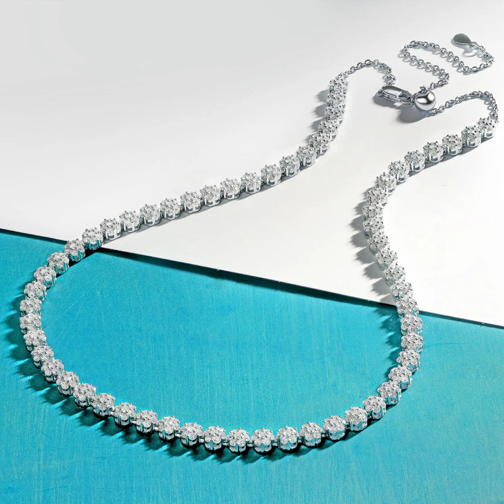 BXINY Flower Full Moissanite Tennis Bracelets 925 Sterling Silver D Color Lab Diamond for Women Hand Chain Gift Fine Jewelry GRA