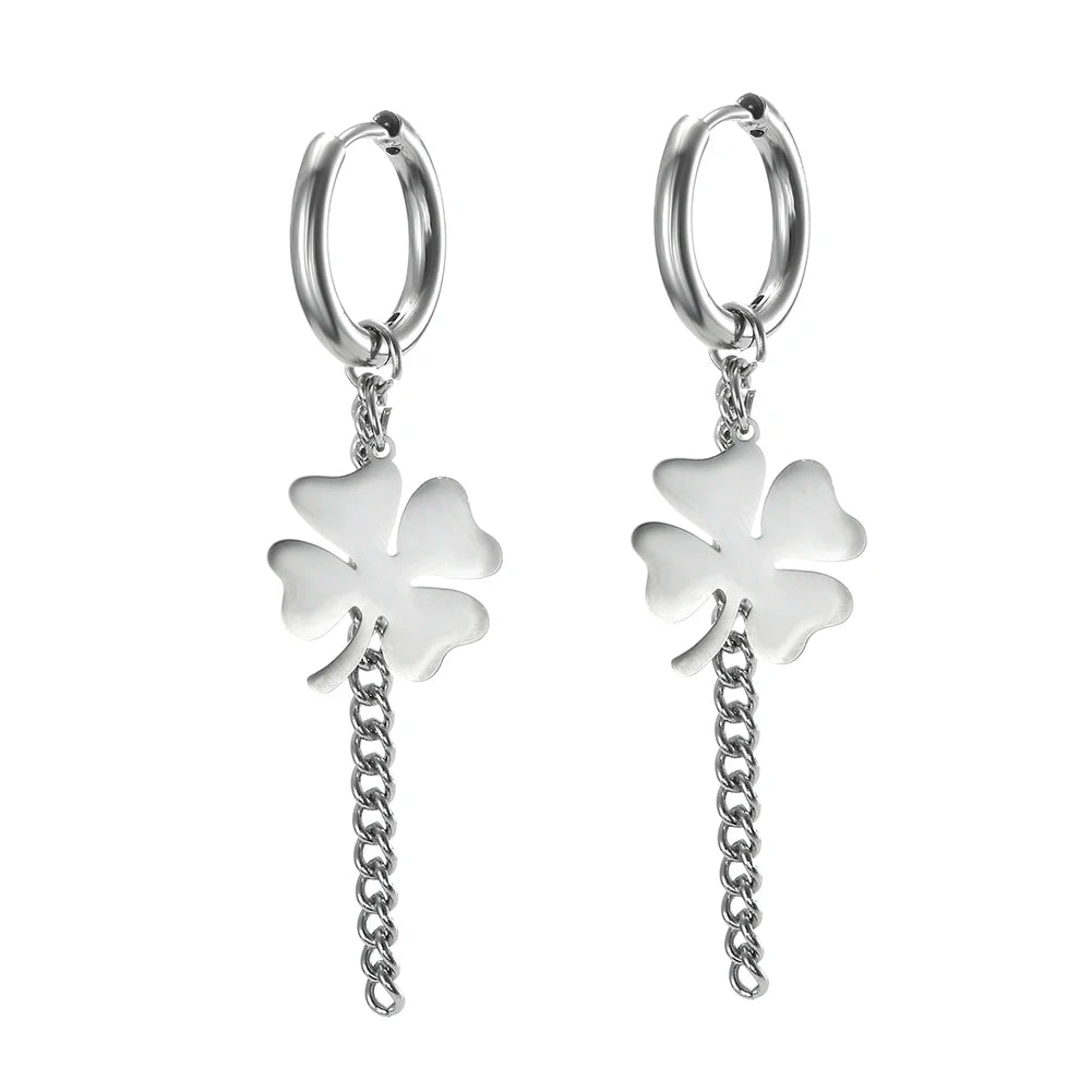 Kkjoy Fashion Stainless Steel Earrings Classic Clover Lucky Four-leaf Clover Pendant Engagement Gifts Jewelry 2023 Trend NEW