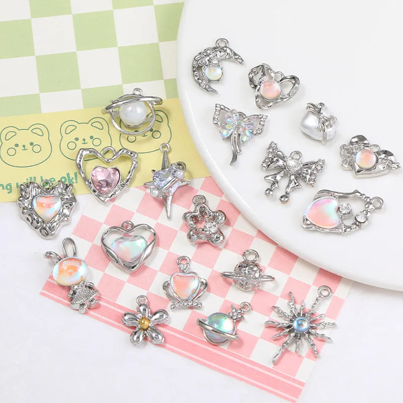 Wholesale Y2K Silver Charms for Jewelry Making Accessories DIY Pendant Necklace Bracelet Earring Women Girl Luxury Female Gift