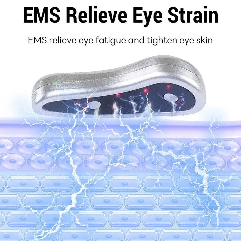Led Red Light Eye Care Therapy Ems Massager With Gel Patch For Treatment Under Eye Wrinkle Improvement Dark Circles Removal Care