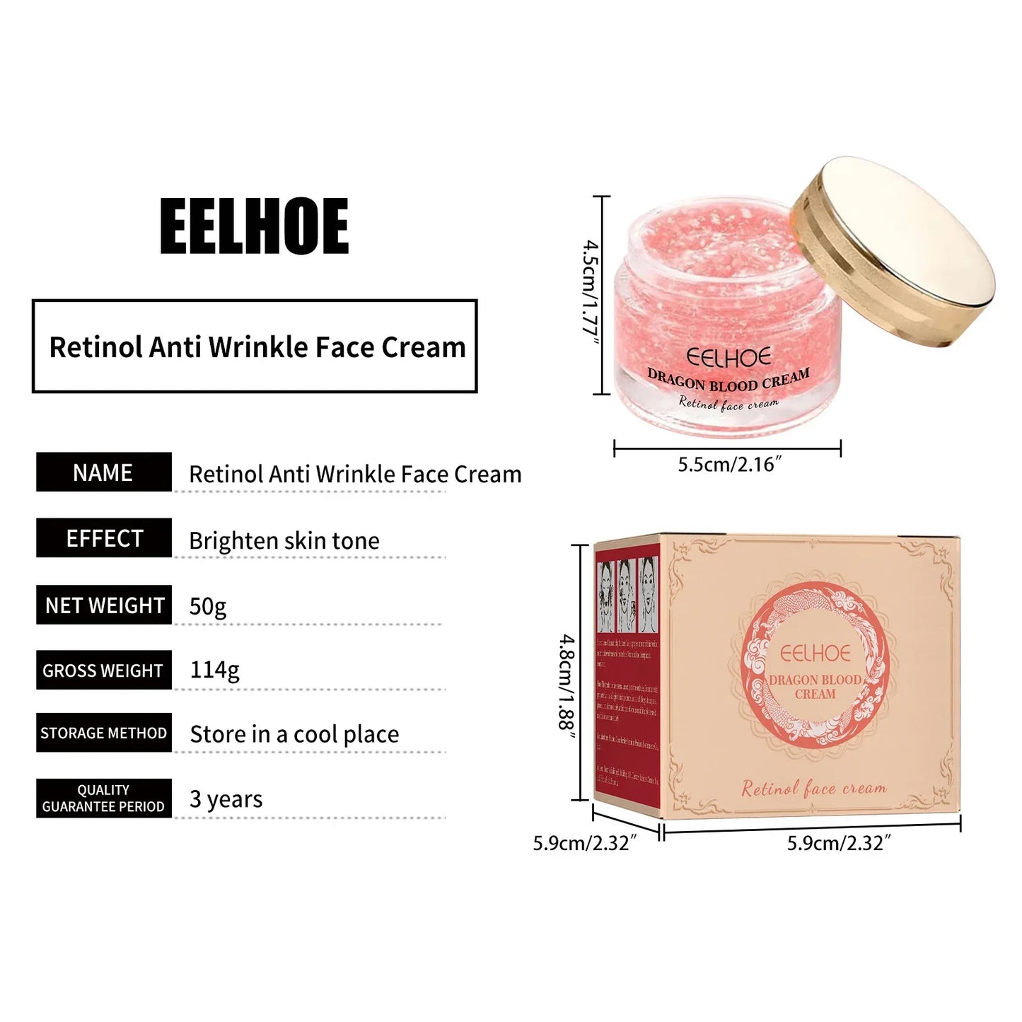 EELHOE Dragon Blood Cream Rejuvenation Facial Treatments Reduce Fine Lines Anti Wrinkle Tighten Skin Lifting Dragon Blood Serum