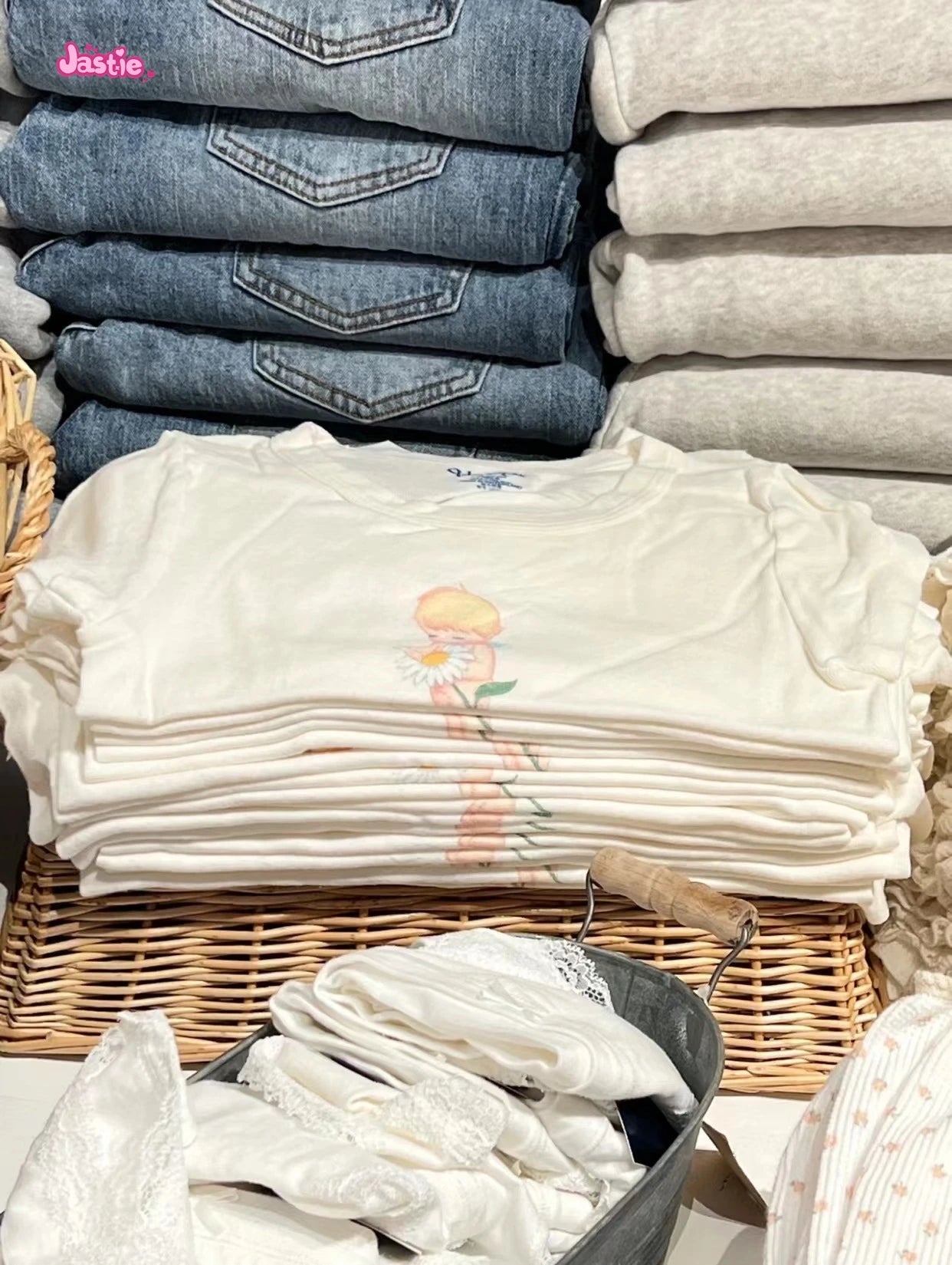 Cartoon Print Beige T-shirts Women 2024 Summer Streetwear Round Neck Short Sleeve T Shirt Female Vintage Chic Y2k Crop Top