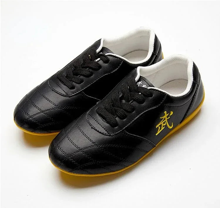 Men Woman Genuine Leather Wushu Tai Chi Kungfu Glamorous Shoe Routine Martial Arts Shoes Professional Competition Shoes big 46