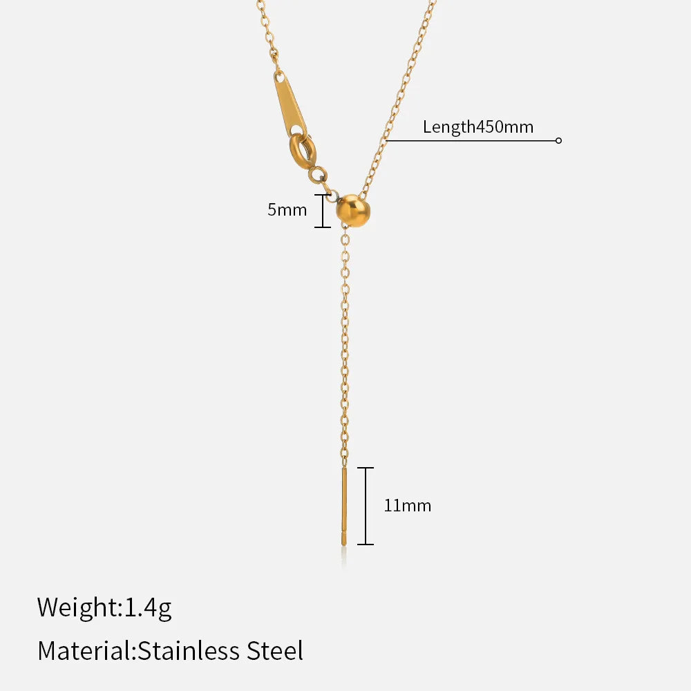 CARLIDANA Dainty Gold Color Layered Chain Women Non Tarnish Ladies Stainless Steel Beads Chain Necklace Jewelry