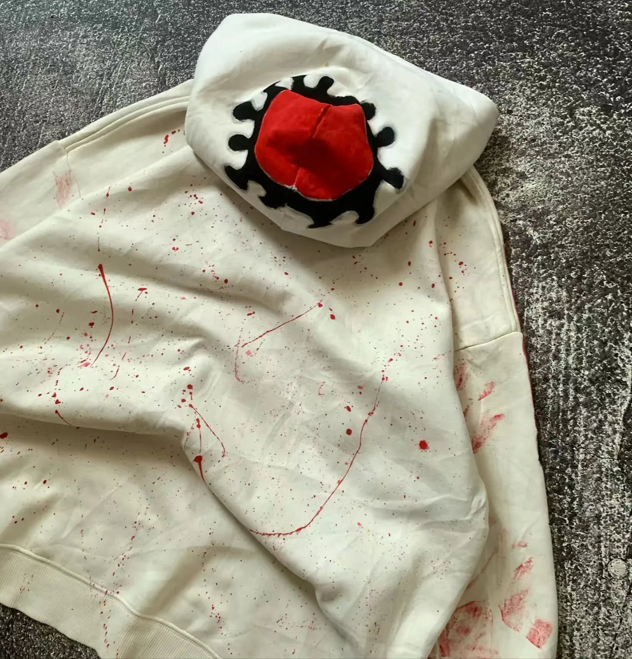 Y2K High Street fashion anime character patchwork design men hoodie punk hip-hop top loose pullover oversized casual sportswear