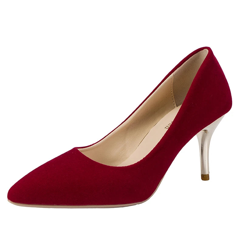 12cm   Red Heels Oversized Women's Heel Shoes 45 Red Wedding Shoes Flannelette Super High Heel Women's Shoes Zapatos De Mujer