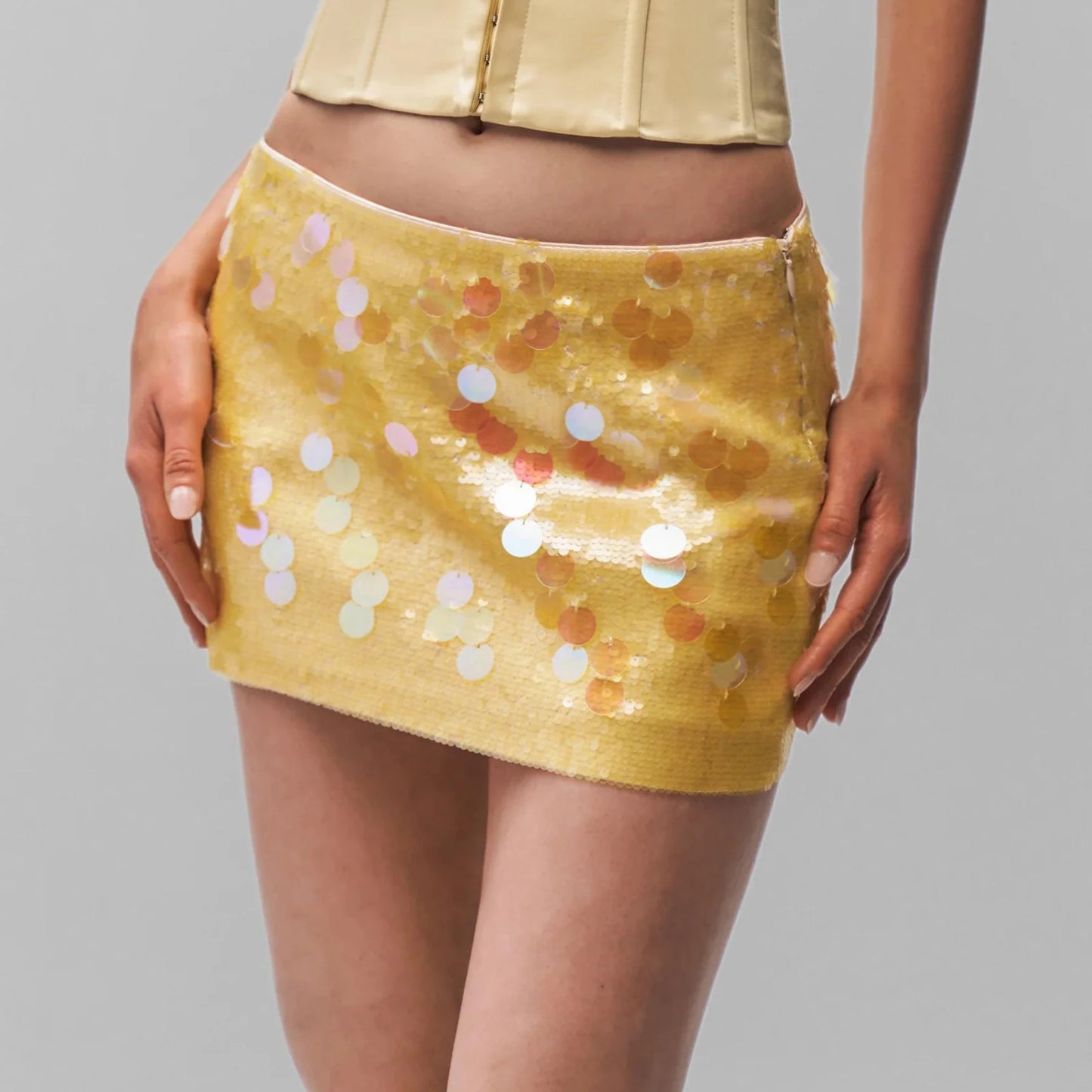 2025 Women Y2K A-Line Bling Sequins Summer Solid Color Mini Skirts Party Slim Fit Streetwear Sexy Short Dress